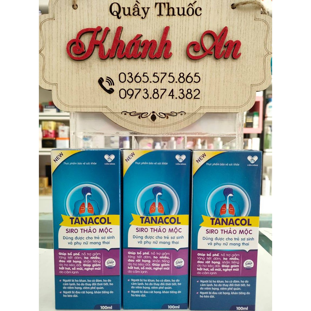 Siro ho dùng được cho trẻ sơ sinh và phụ nữ mang thai - Siro Thảo Mộc TANACOL chai 100ml