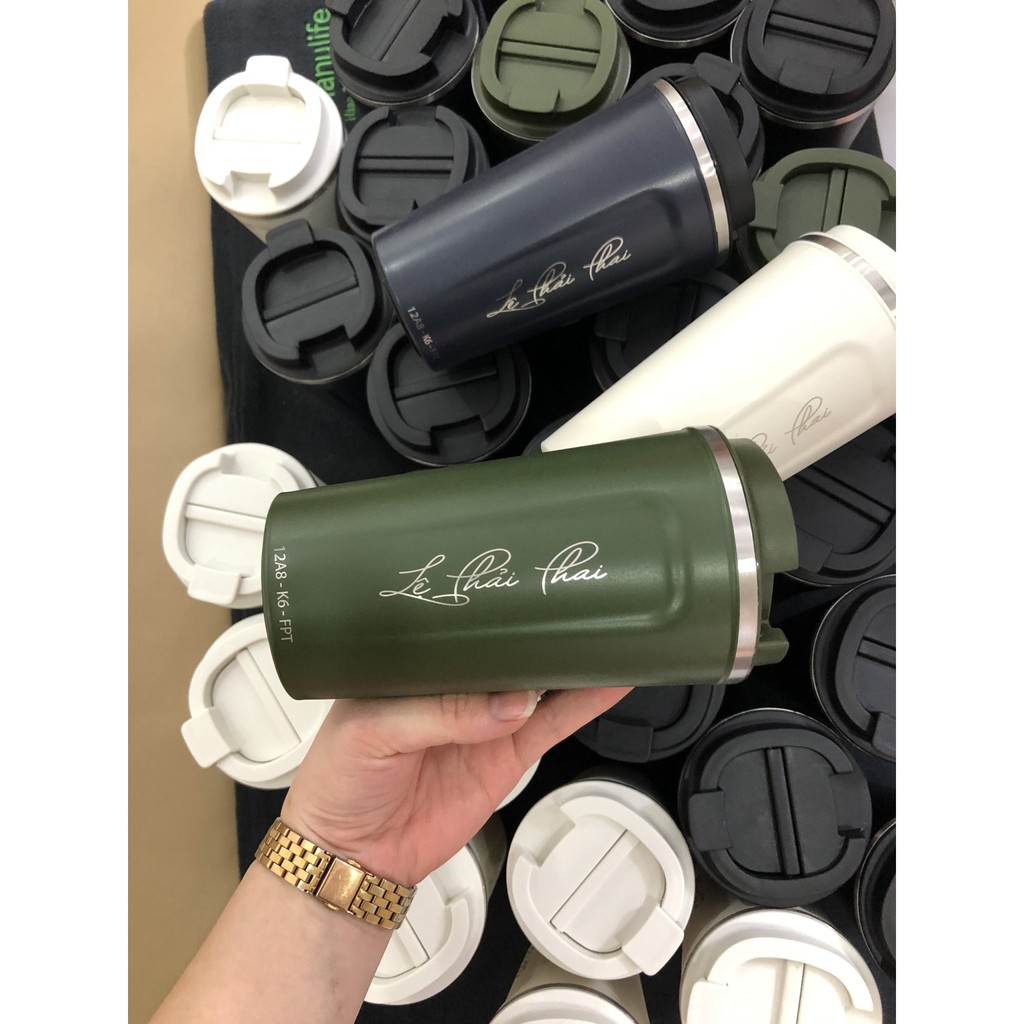 LY GIỮ NHIỆT 510ml INOX 304 KHẮC TÊN RIÊNG MIỄN PHÍ THEO YÊU CẦU. Coffeeholic phong cách Hàn Quốc  cao cấp