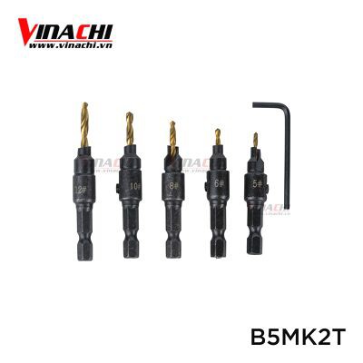 Bộ 5 Mũi Khoan 2 Tầng - Mũi Khoan Cấu Tạo Gồm 3 Phần Riêng Biệt: Mũ Vít, Thân Vít Trơn, Thân Mũi Ren