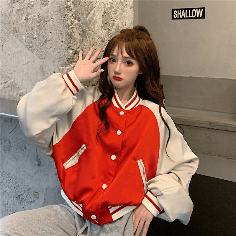 Áo Khoác Dù Nữ Croptop Cổ Bomber Cúc Bấm Chữ Lưng - ĐĂNG QUANG FASHION