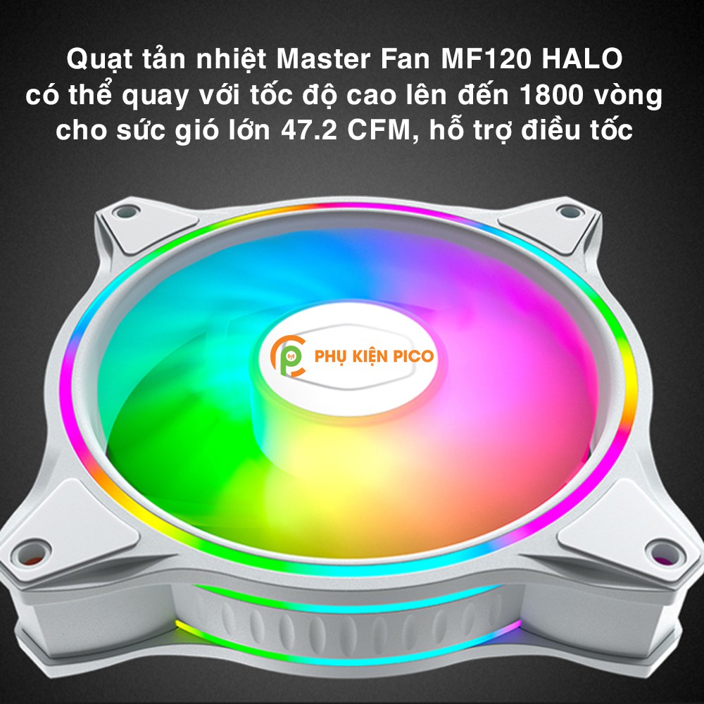 Fan Case Cooler Master MasterFan MF120 HALO Dual Ring -  Quạt Case 12CM Coolermaster MF120 Halo A-RGB - Fan Case 120mm