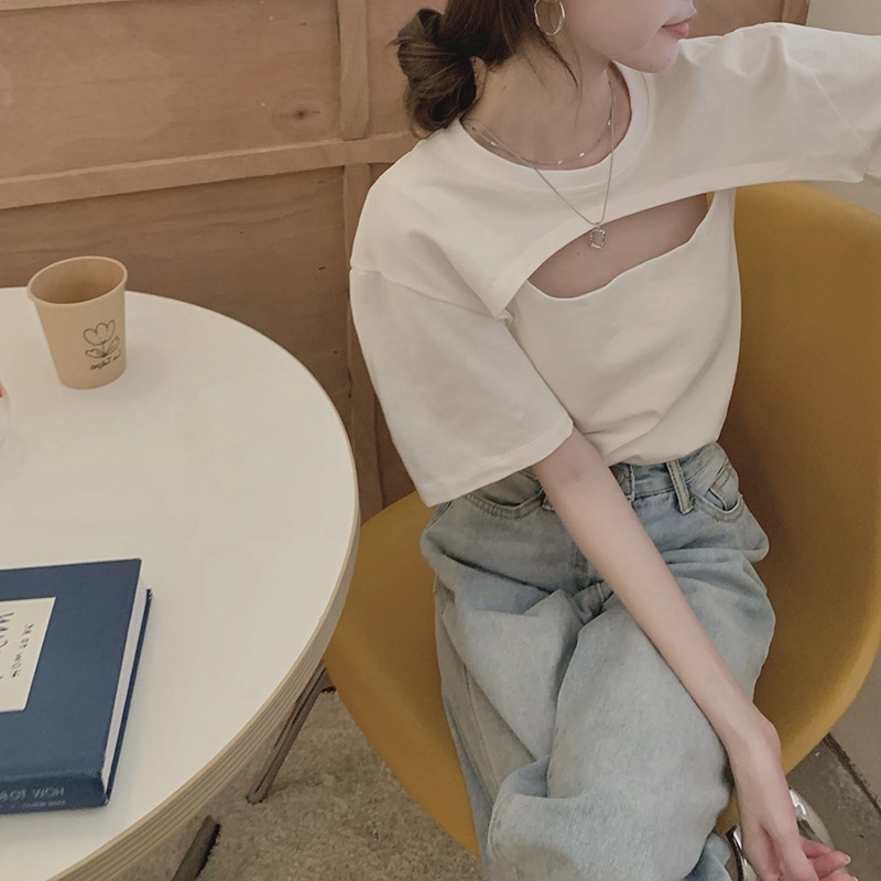 Áo Thun NgắN Tay MàU Trơn ThiếT Kế MớI Xinh XắN