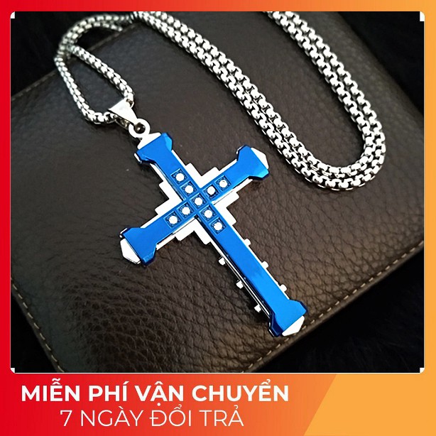 Dây Chuyền Nam Nữ TITAN Thánh Giá Xanh Ngọc