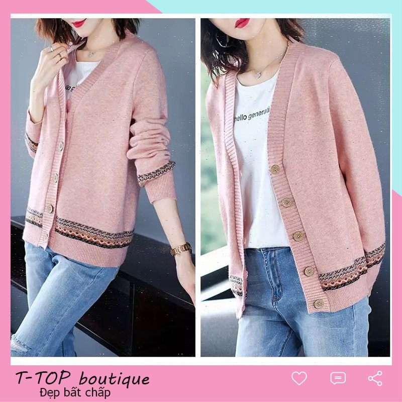 Áo khoác len cardigan họa tiết thổ cẩm ulzzang hot trend 2020