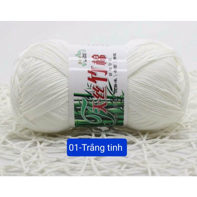 Len Bamboo sợi mềm mịn dùng đan móc áo váy, đầm