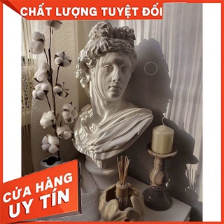 Tượng Hy Lạp La Mã nam thần Ánh sáng Apollo trắng loại to 31cm decor nội thất, trang trí phòng khách , decor phòng ngủ