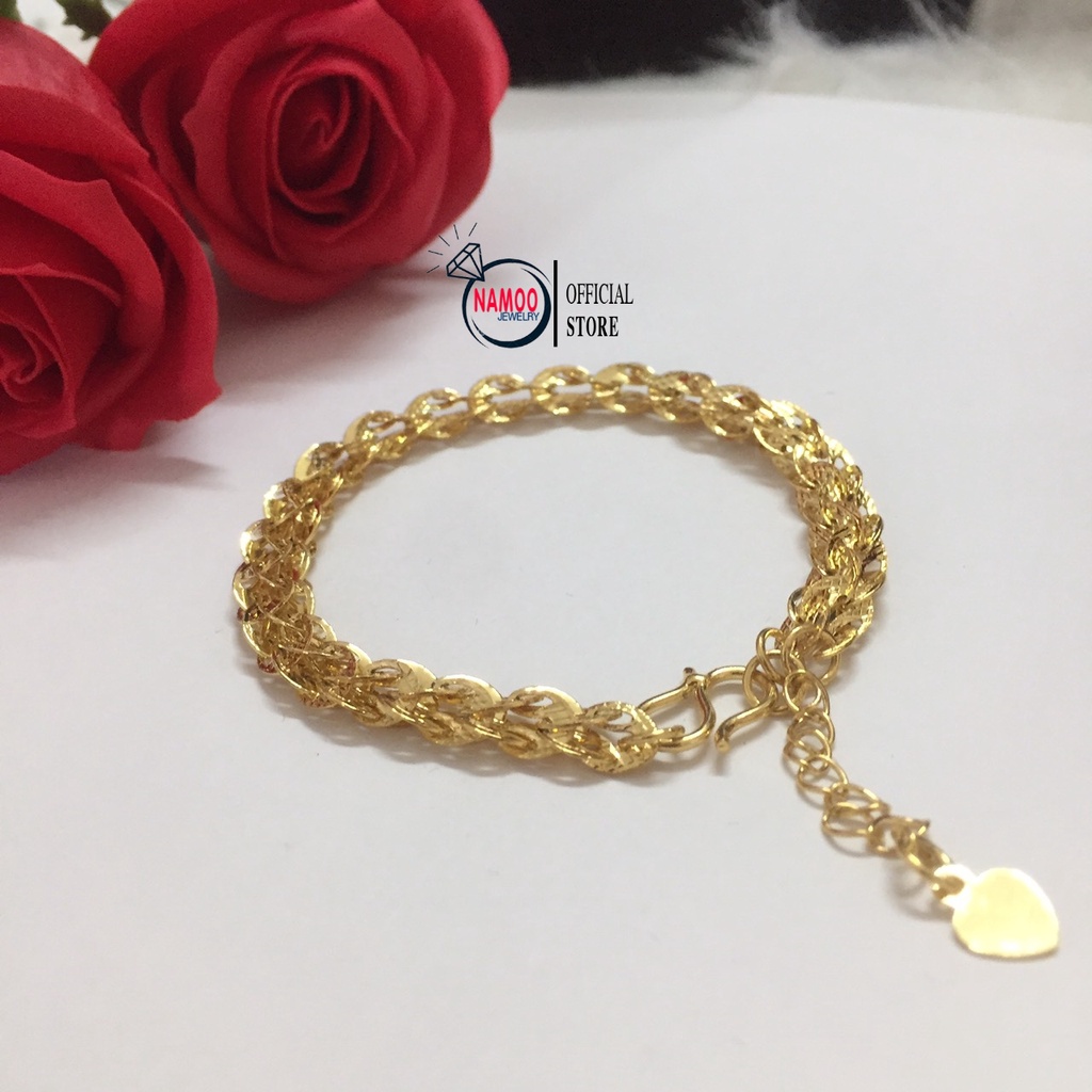 Lắc Tay Long Phụng Vàng Mạ Nữ L251 V251 Dây CHuyền Mạ Vàng  24k Cao Cấp, Set Lắc Phụng Và Dây Phụng Namoo Jewelry