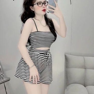Sét bộ 2 dây ngang &amp; quần đùi ống rộng Cực xinh TV2