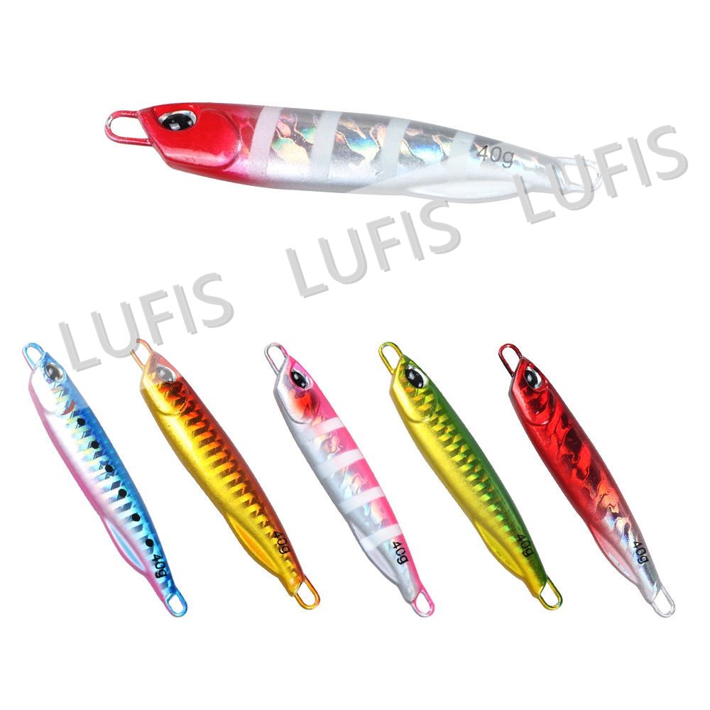 jigging Mồi Câu Cá Giả 3d Bằng Kim Loại Tiện Lợi 10g / 20g / 30g / 40g / 60g Fishing lure