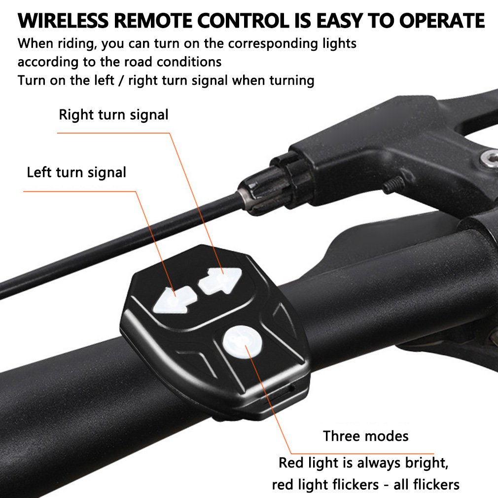 5 chế độ Xe đạp thông minh Đèn đuôi xe đạp với tín hiệu bật Tín hiệu Sừng điện Điều khiển từ xa USB Có thể sạc lại Đèn hậu an toàn