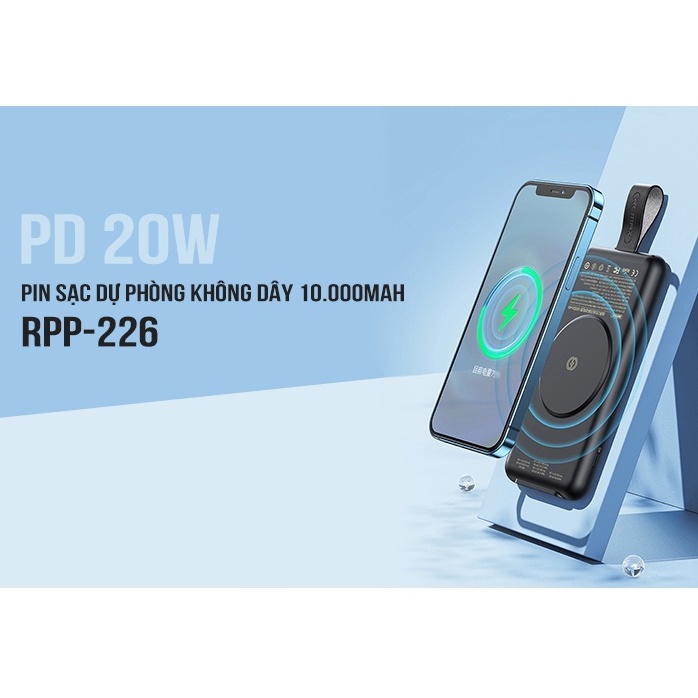 Sạc dự phòng không dây 10000mah cho ip samsung PD 22W ICYBERNET REMAX RP226