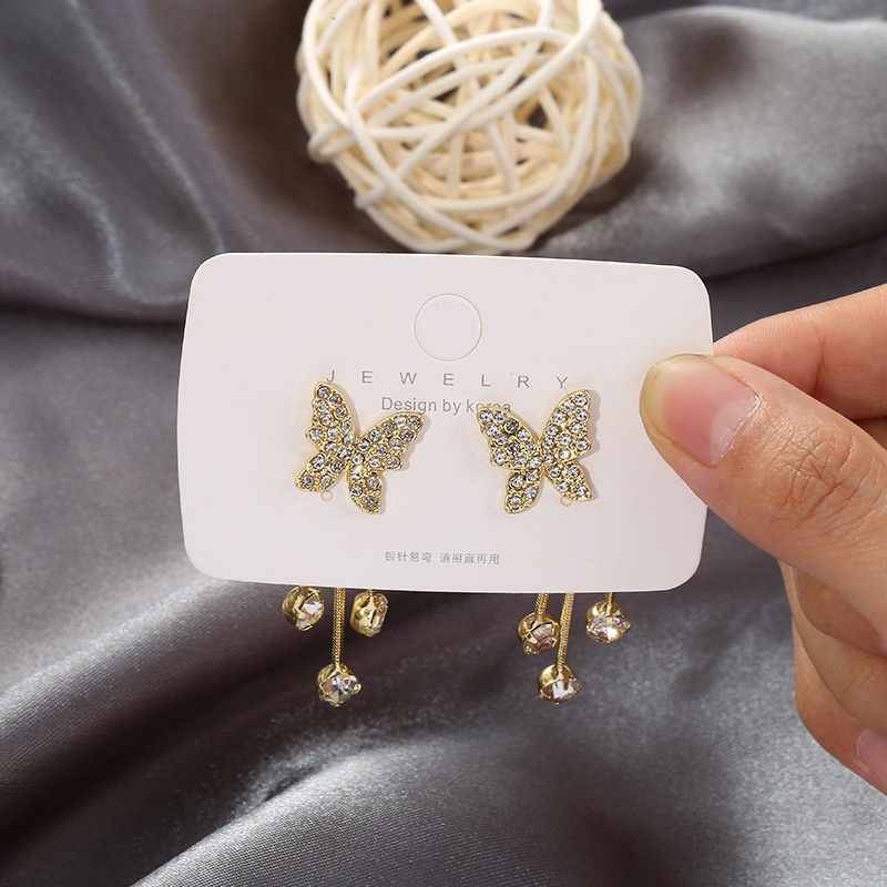 Toàn Bộ Đôi Bông Tai Hình Bươm Bướm Đính Đá Thời Trang Cho Nữ