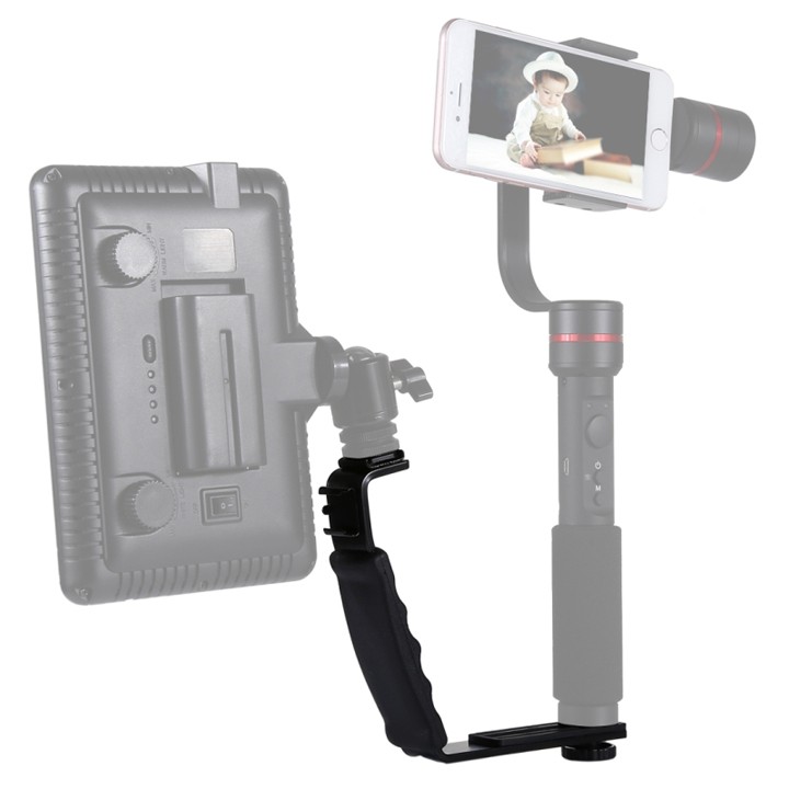 Bracket L gá gắn đèn Led Micro Flash 2 chân hot shoe