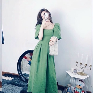 Đầm váy freesize mint cổ vuông form dài