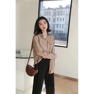 Sơ mi lụa trơn