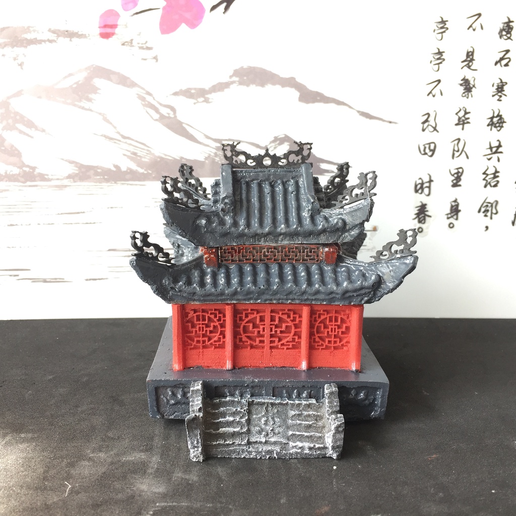 Tiểu cảnh bán cạn, phụ kiện hồ cá, bể cá, trang trí non bộ, thủy sinh, bonsai, sen đá. TC019 Nhà Sơn son.