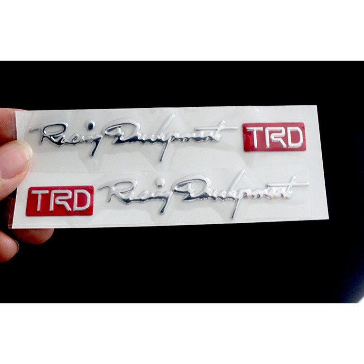 Bộ 2 tem nổi 3D Racing Develement TRD dán ô tô xe máy