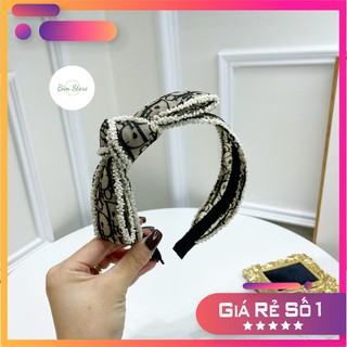 Bờm/Xược/Băng đô cài tóc cho nữ nơ Dior viền hạt ren - Họa tiết, màu sắc bắt mắt, thời thượng - Phụ kiện tóc hottrend