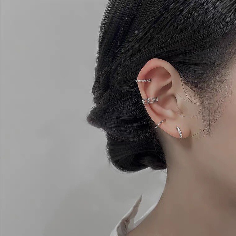 Khuyên Tai Bông Tai Nữ Kẹp Vành Tai Không Cần Xỏ Lỗ