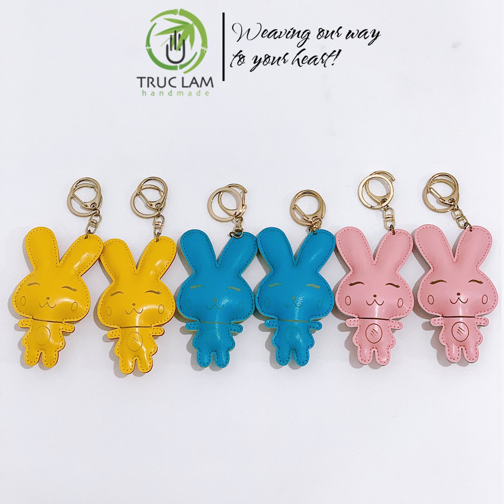 Móc Chìa Khóa Da Thật Hình Các Con Vật Nhồi Bông Ngộ Nghĩnh - Trúc Lâm Handmade