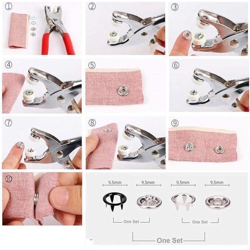 Bộ kìm bấm nút sắt ( 1 kìm + 1 hộp cúc)