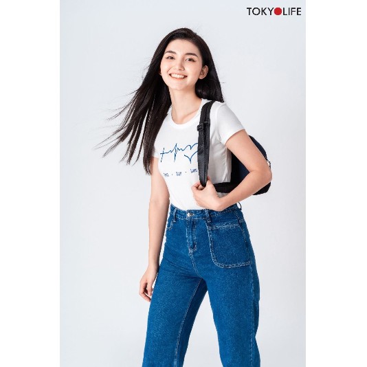 Áo T-Shirt Nữ TOKYOLIFE cổ tròn ngắn tay I9TSH522I