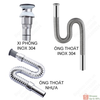 Xi phông chậu lavabo bằng inox 304, Ống thải cho xi phông chậu rửa mặt bằng inox hoặc nhựa uốn cong theo ý muốn