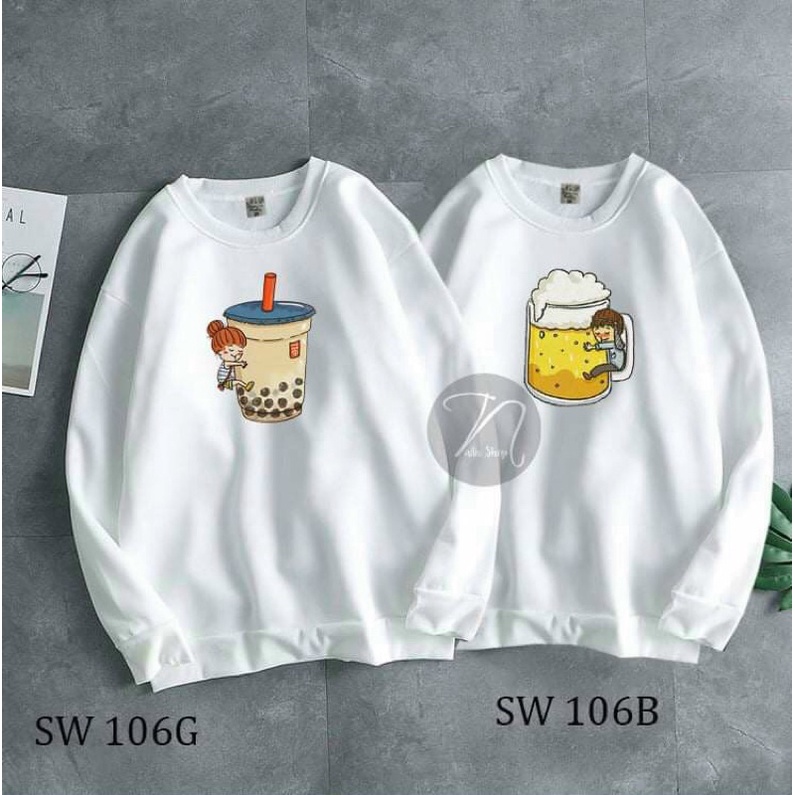 Áo Cặp Hoodie, Áo Đôi Nam Nữ Nỉ Bông Mềm Mại Nhiều Hình Xinh Xắn Đáng Yêu