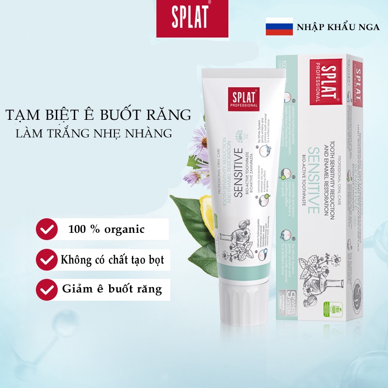 [Chống Ê Buốt] Kem Đánh Răng SPLAT Sensitive Làm Lành Các Vết Nứt Trên Bề Mặt Men Răng, Giúp Răng Chắc Khỏe 100ml