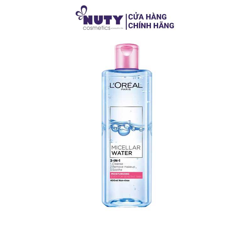 Nước Tẩy Trang Dưỡng Ẩm Cho Da Thường, Khô L’Oreal Micellar Water 3-in-1 Moisturizing (400ml)