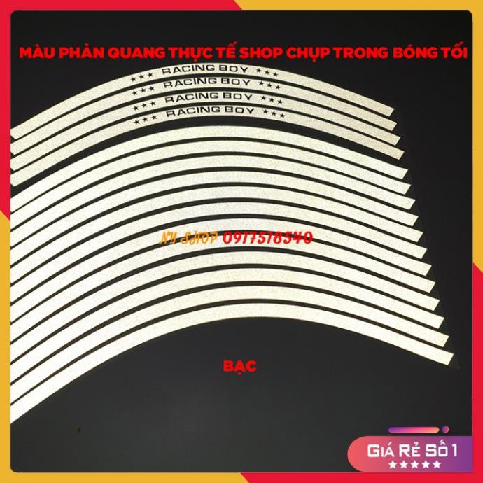 🔥 DECAL RACING PHẢN QUANG DÁN VÀNH RCB (TEM CHỈ VÀNH 1 BỘ ĐỦ DÁN 2 BÁNH) 🔥