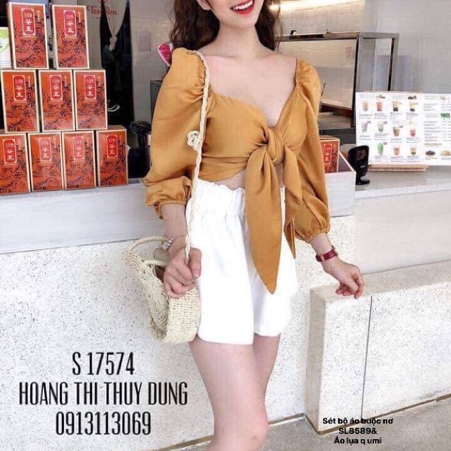 Sét bộ áo buộc nơ ( SL/HS)