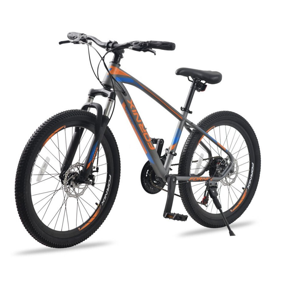 Xe đạp địa hình FORNIX Racer Khung Sườn hợp kim thép cao cấp Bánh Xe 24 Vành Xe hợp kim nhôm Màu Cam Xám