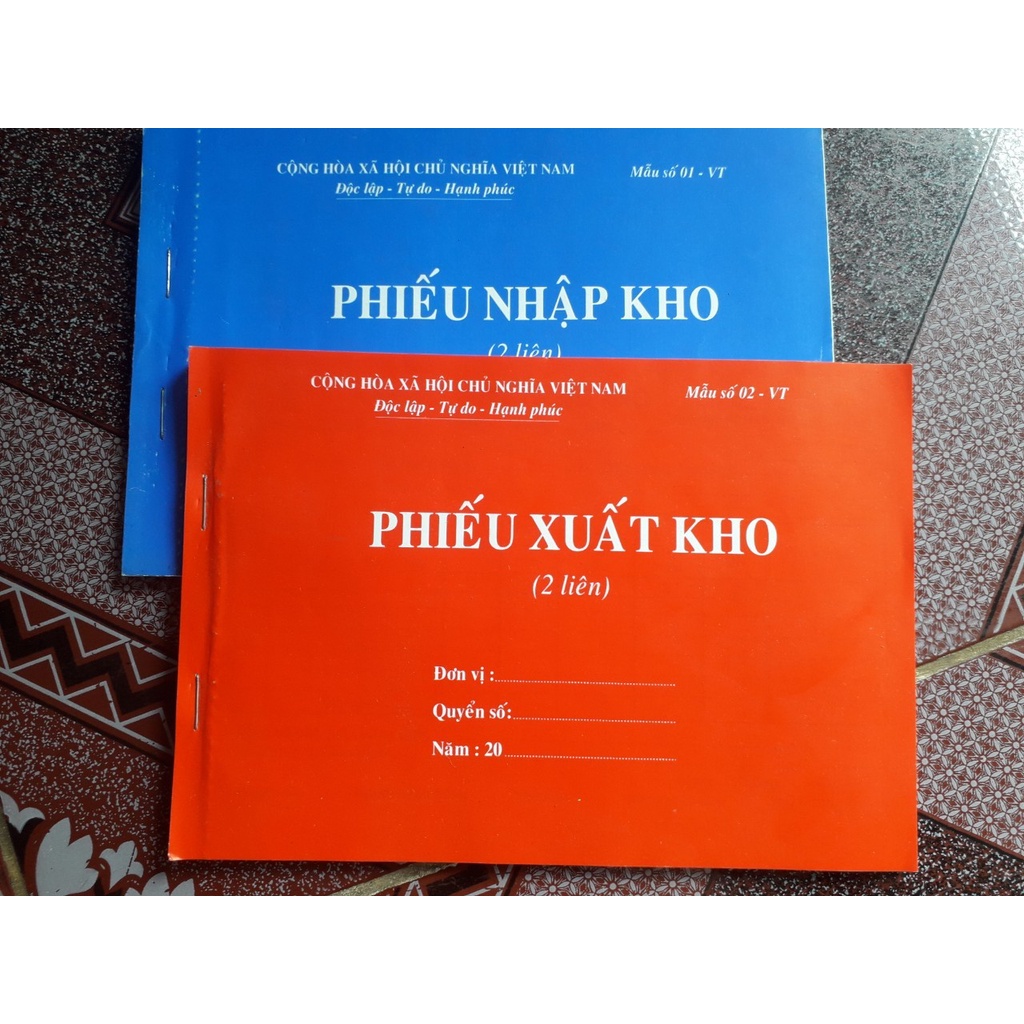 Phiếu xuất kho, phiếu nhập kho cacbon 1 liên, 2 liên loại A5, A4