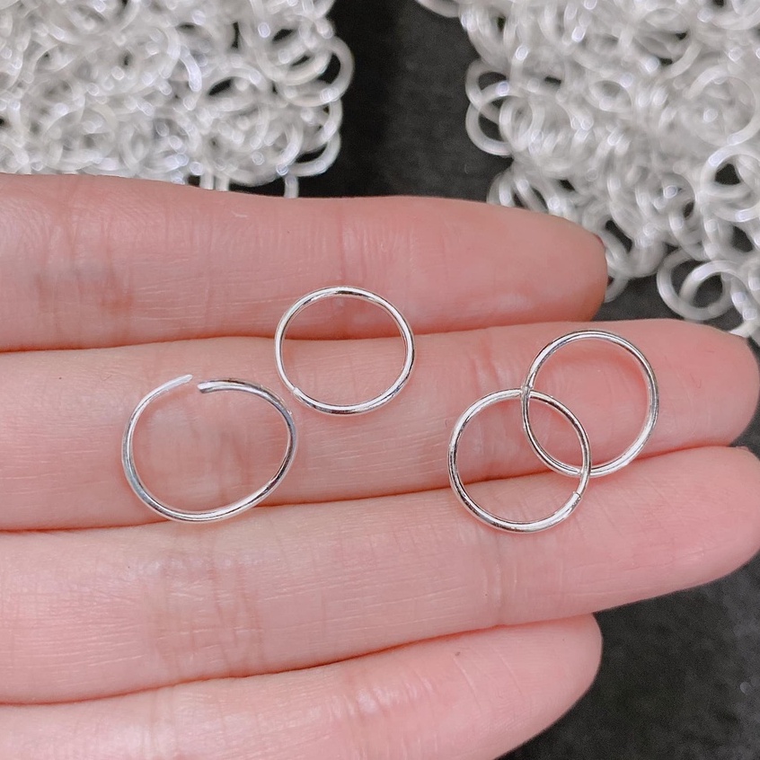 Set Combo 3 Đôi Khuyên Tai Bạc Ta CaoBac Silver Cho Nam Nữ Basic Unisex Hình Tròn Xoắn