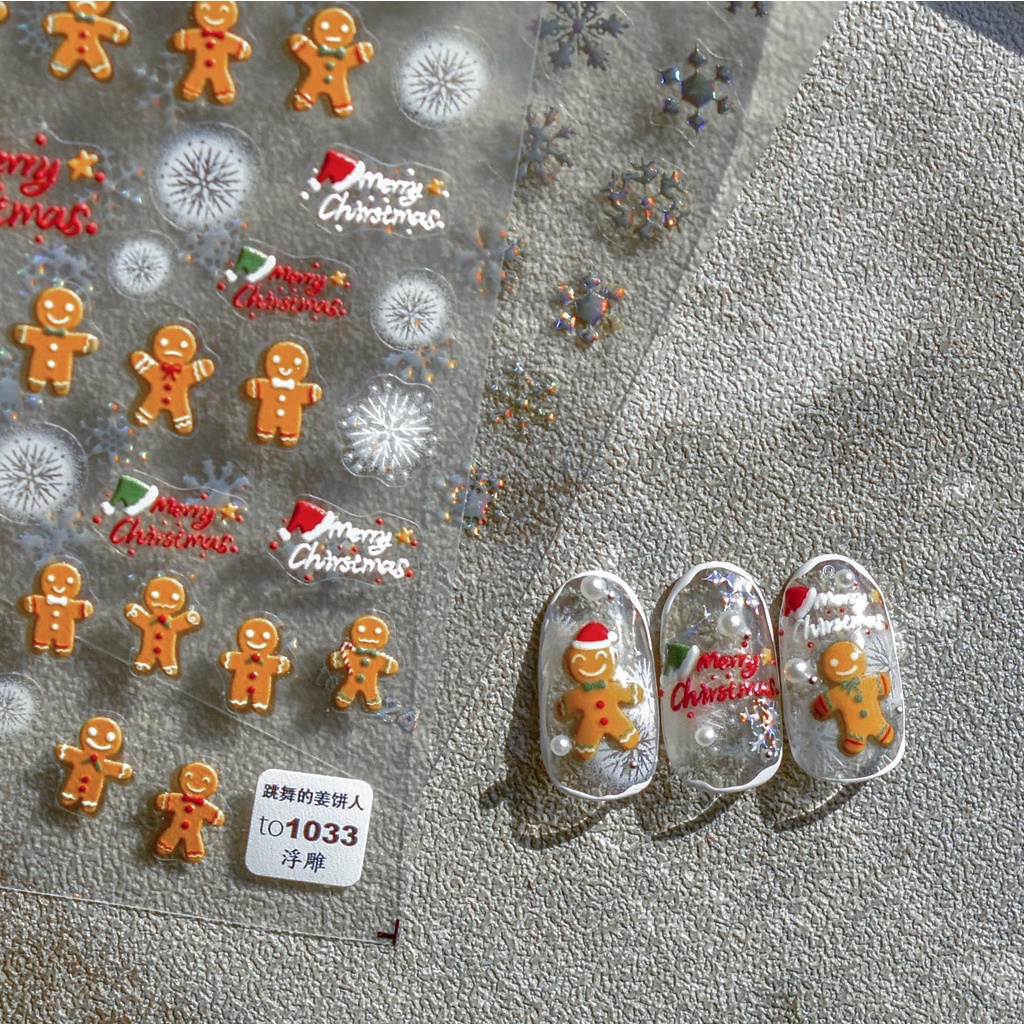 Miếng Dán Trang Trí Móng Tay Hình Bông Tuyết Ba Chiều