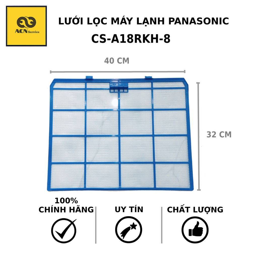 Lưới lọc máy lạnh Panasonic -  CS-A18RKH-8 -- CS-PU9VKH -- CS-A12RKH-8 -- CS-Q9RKH-8 _ CS _U18SKH_8