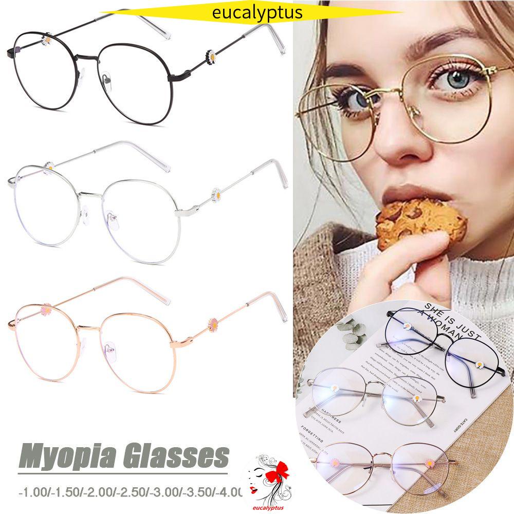 Mắt Kính Gọng Kim Loại Tròn Chống Tia UV Độ Phân Giải Cao 1.0~-4.0 Màu Sắc Cổ Điển