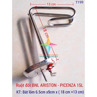 Ruôt đốt INOX đa năng cho bình Nóng Lạnh ARISTON, PICENZA loại 15L bát bầu dục lõm 6.5 x 18+13cm