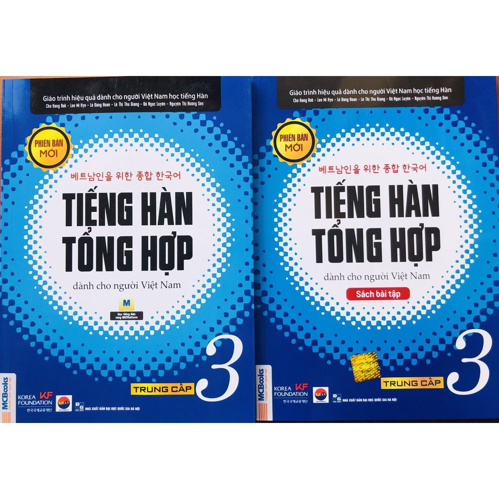 Sách - Combo Tiếng hàn tổng hợp dành cho người Việt Nam trung cấp 3 (SGK + SBT) bản 1 màu