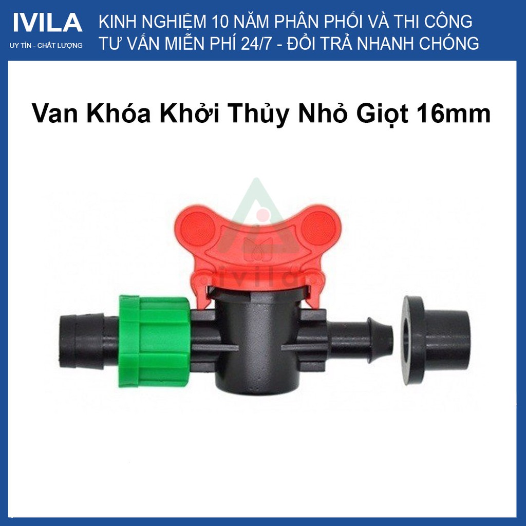 [Bán sỉ] Van khóa khởi thủy nhỏ giọt 16mm kèm roong cao su - Van khóa khởi thủy ra ống nhỏ giọt