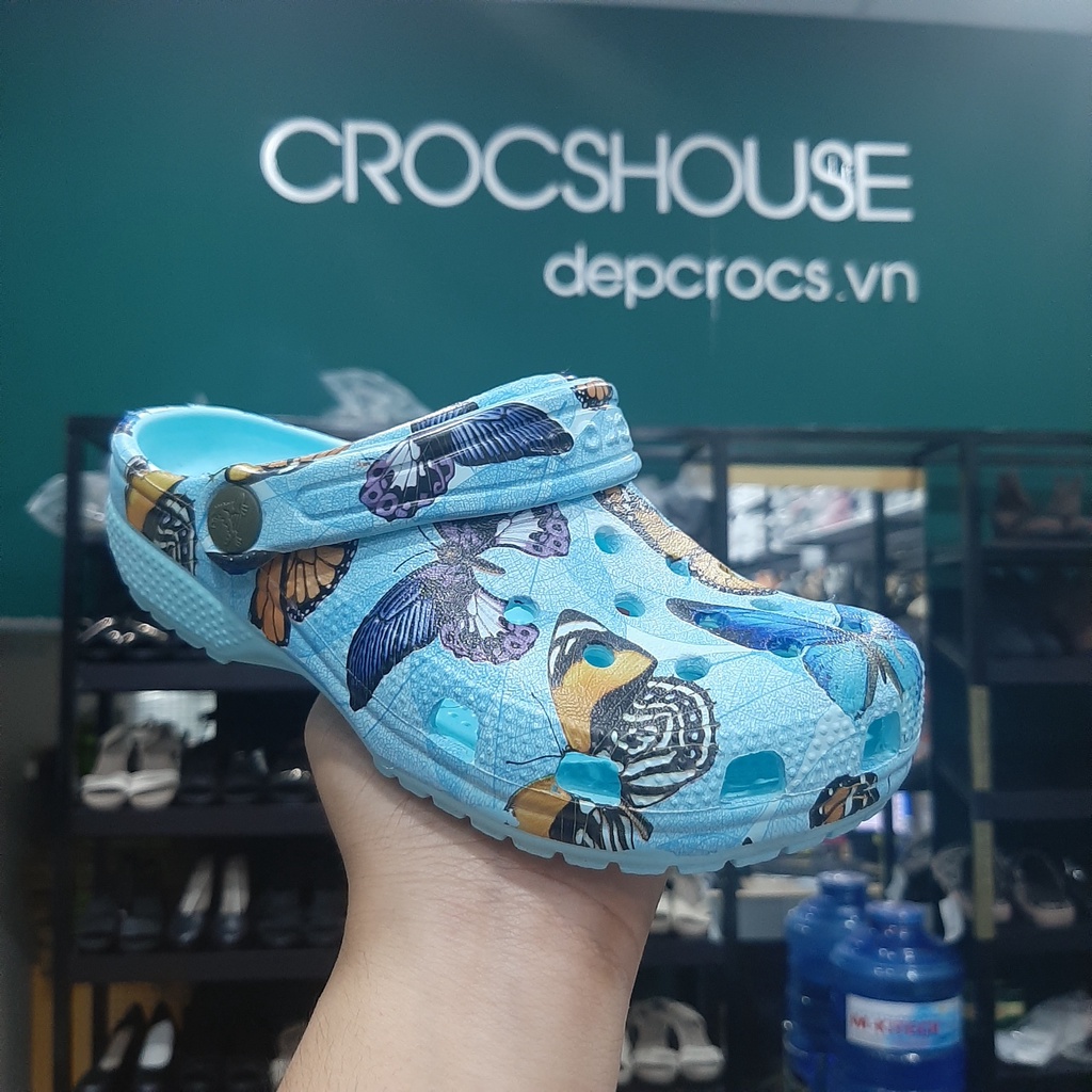 Dép sục crocs trẻ em chính hãng classic lá cờ, bướm, dép crocs cho bé trai bé gái tặng kèm jibbitz sticker - crocshouse