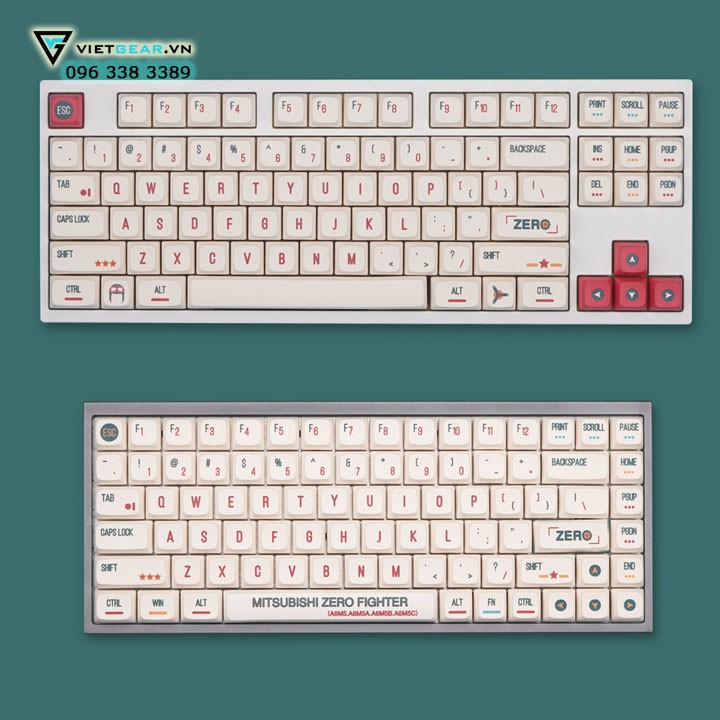 [Mã SKAMSALE03 giảm 10% đơn 200k] Bộ nút bàn phím XDA Zero Fight thick pbt in dyesub 148 nút