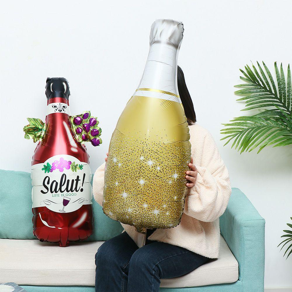 Bong Bóng Màng Nhôm Hình Chai Rượu Vang Cỡ Lớn Trang Trí Tiệc Sinh Nhật Người Lớn LAYOR1
