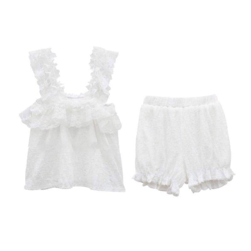 SẴN HÀNG Set trắng bộ bambi pha ren tiểu thư BCi