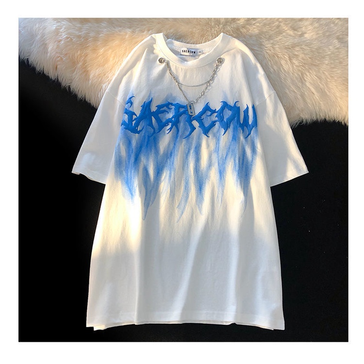 Áo thun MMIOT tay ngắn dáng rộng in họa tiết vòng cổ phong cách hip hop thời trang mùa hè 2023 cho nam và nữ