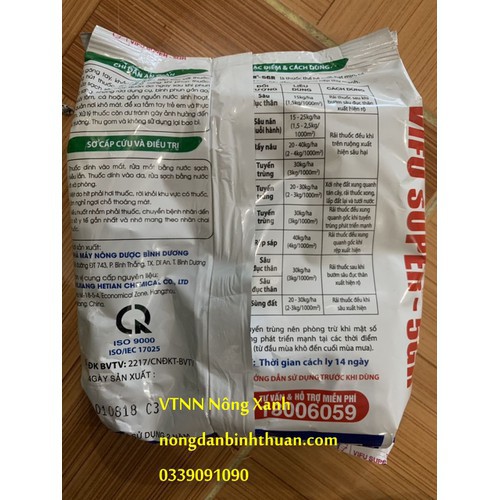 VIFU SUPER 5GR đặc trị tuyến trùng trừ sâu tuyến trùng côn trùng gây hại trong đất gói 1 kg - vifu super 5gr