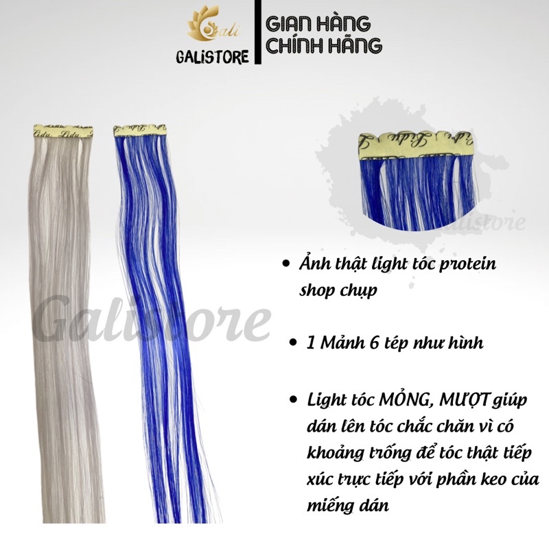 Tóc line dán làn từ sợi protein, Tóc giả đẹp tóc kẹp dài thẳng light 65cm lọn nhiều màu phong cách Hàn Quốc Galistore