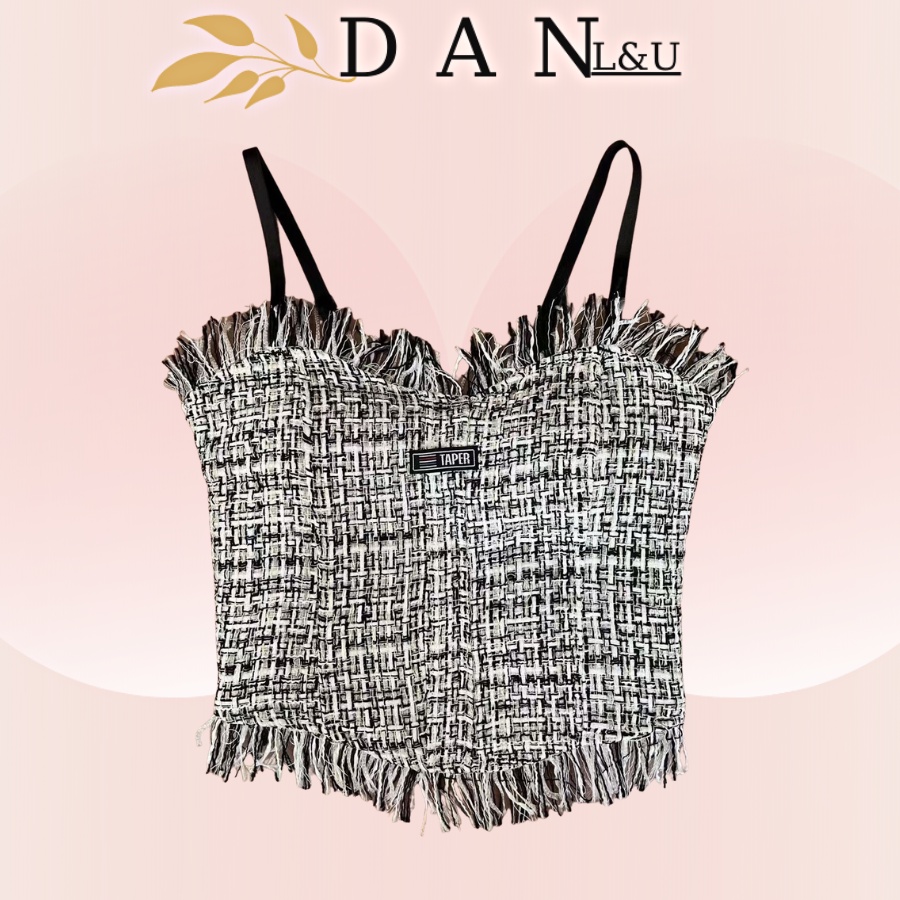 Áo Lót Ngực Bra Hai Dây Đệm Mút Kiểu Tua Rua Cá Tính DAN L&amp;U 2258