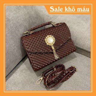 👜 ảnh thật - freeship 👜 túi da rắn 2 màu - size 18cm - mã ma01
